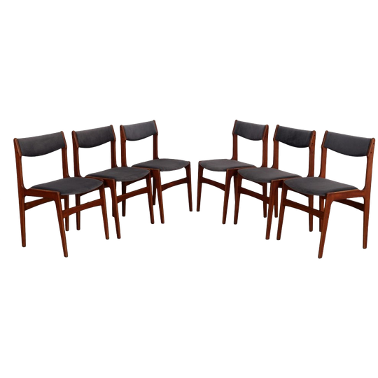 Set Of Six Teak Chairs, Danish Design, 1960s, Production: Denmark 1