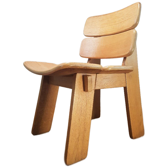 Brutalist, Constructivist Stoel In Eiken 1