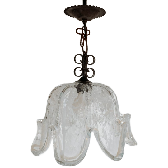 Vintage Murano Glazen Hanglamp Uit Italië, Jaren 70 1