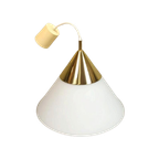 Vintage Melkglas En Goud Hanglamp, Glashutte Limburg thumbnail 1