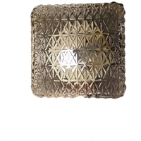 Vintage Guro Jaren '70 Plafondlamp Plafonnière Glas Vierkant
