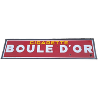 Zeer Groot Emaille Bord Boule D'or Cigarette Uit 1952.