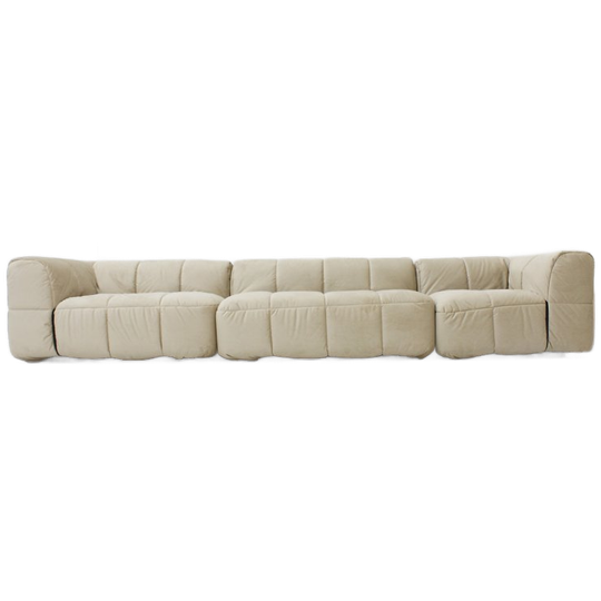 Vintage Modular Arflex Strips Sofa In Beige Velvet By Cini Boeri 1970s 1