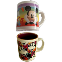 2x Vintage Koffie Of Melk Moken Mickey & Minnie Disney En Kilncraft (engeland) Mickey Mouse