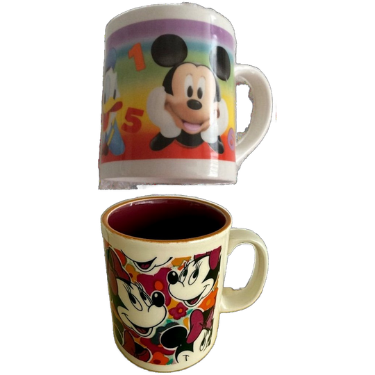 2x Vintage Koffie Of Melk Moken Mickey & Minnie Disney En Kilncraft (engeland) Mickey Mouse 1