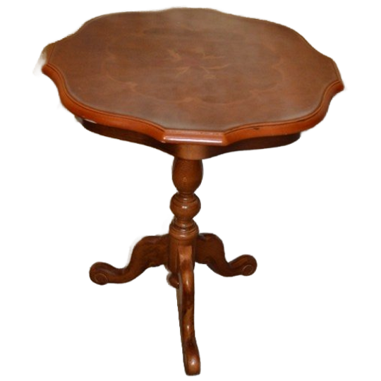 Mahoniehouten Bijzettafeltje Met Inleg En Driesprantpoot 1