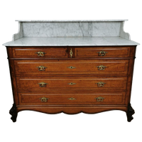 Vintage Frans Dressoir Commode, Ladekast Badkamermeubelmet Marmer Blad 311