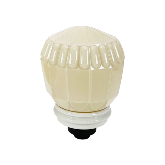 Art Deco Thabur Plafondlampen Beige Opaline Glas, Den Haag Jaren '20/'30 1