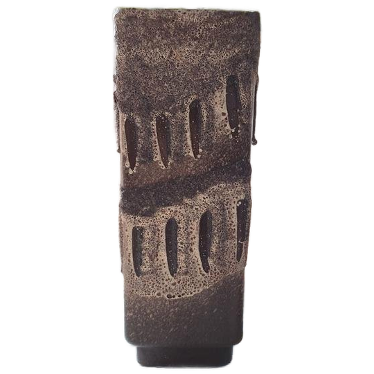 Vintage Blokvaasje, Vaasje In Blok Model, Bruin, Ddr, Vaas 1