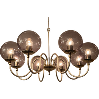 Vintage Grijze Bollen Kroonluchter 8 Lichtpunten Hanglamp