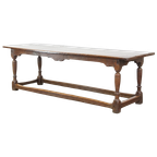 Prachtig Charmante En Pure Grote Antieke 17E Eeuwse Engelse Eikenhouten Eettafel, Refectory Table thumbnail 1