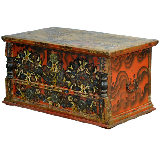 Folk Art Bruidskist, Circa 1850 1