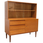 Vintage Wandmeubel Met Vitrine Teak thumbnail 1