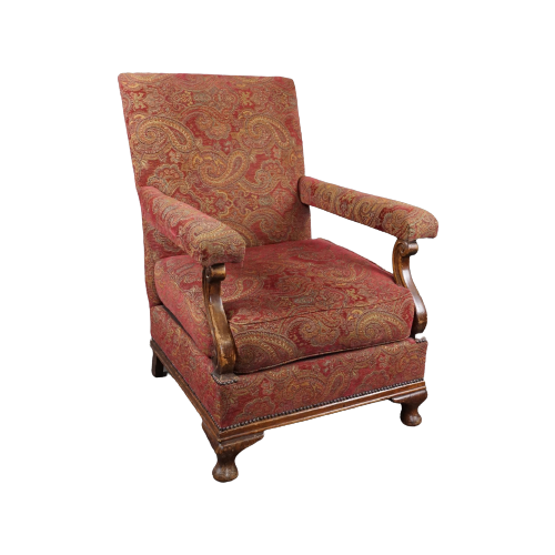 Rijke Antieke Gestoffeerde Royale Fauteuil