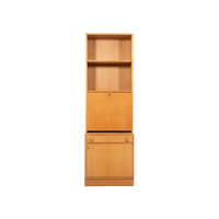 1970’s Vintage Swedish Two Piece Oak Bar Cabinet / Boekenkast