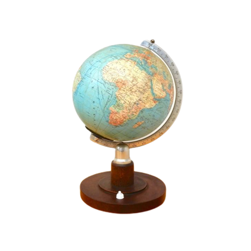 Retro Vintage Wereldbol Globe Lamp Tafellamp Klein Glas