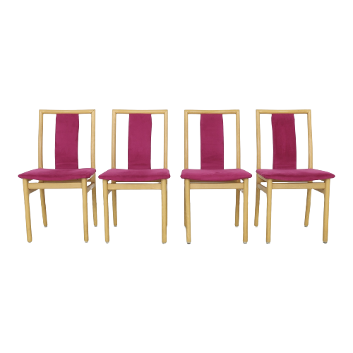 4X Dining Chair In Velvet By K. Høffer-Larsen
