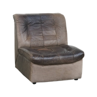 Grijze Lederen Vintage Design Fauteuil Uit De Jaren ’70