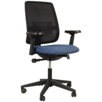 Haworth Comforto D2965 Bureaustoel, Blauw / Zwart Mesh, 3D Armleggers, Nieuwe Gasveer