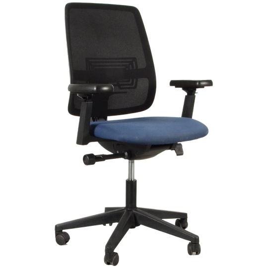 Haworth Comforto D2965 Bureaustoel, Blauw / Zwart Mesh, 3d Armleggers, Nieuwe Gasveer 1