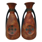 Set Vintage Gothische Roodbruine Amphoras/Vazen Oostenrijk thumbnail 1