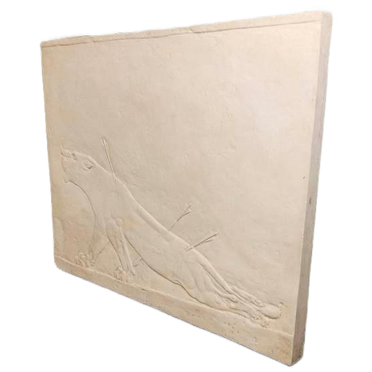 Assyrisch Reliëf Van Gewonde Leeuwin, Muurkunst, 86 X 74 Cm 1