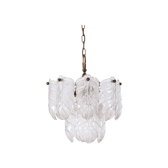 Murano Glazen Bladeren Hanglamp 1970s 1