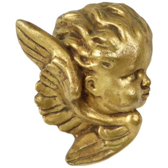 Engel Cherubijn Kopje Verguld Gips Gouden Muurdecoratie 17cm 1