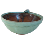 Vintage Aardewerk Schaaltje, Hand Gemaakt, Aqua Blauw thumbnail 1