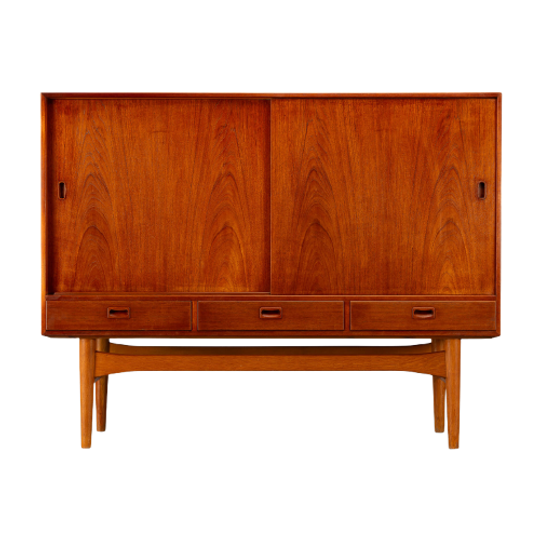 Deens High Teak Sideboard In Teak With Oak Base, 1960s 1