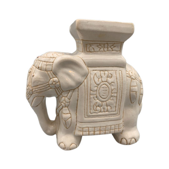 Vintage Olifant Keramiek Plantentafeltje 70's 1