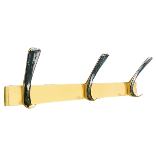 Vintage Goud Metalen Wandkapstok Hollywood Regency Jaren 60 1