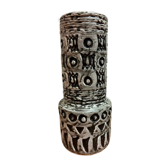 Black And White West Germany Vase, By Halidun Ktutlu For Spara 1