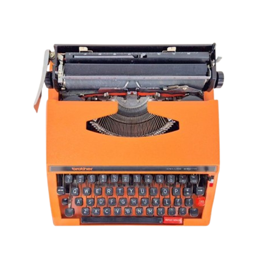 Vintage Orange Brother Deluxe 650tr Typemachine Koffer ‘70 1
