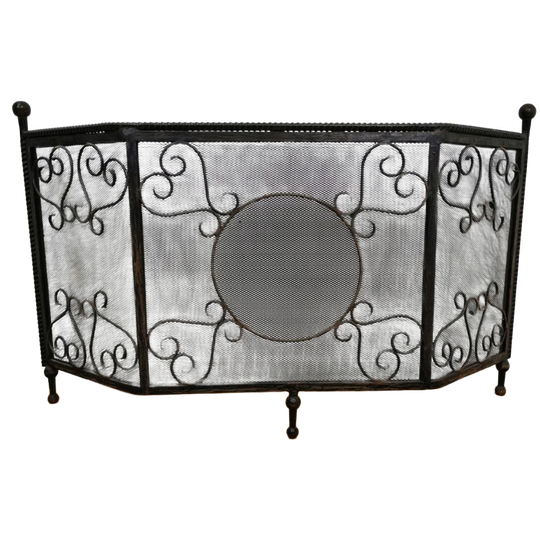 Antiek Haardscherm, Openhaardscherm. Smeedijzer 1