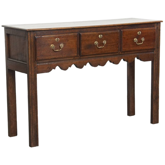 Klassieke En Charmante Antieke Engelse Eikenhouten Side Table/ Gangmeubel Uit 19e Eeuw 1