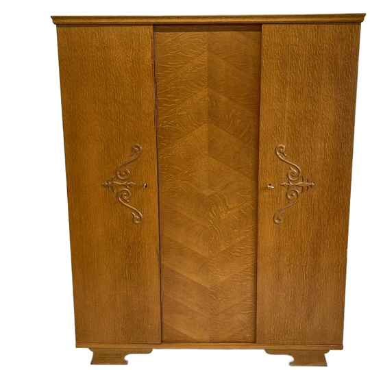 Vintage Kledingkast J`60 3 Deurs Demontabel Hang/leg 1