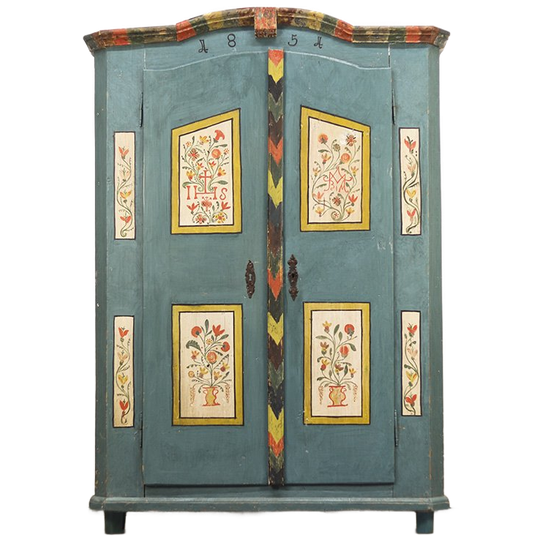 Antieke Beschilderde Bruidskast 1851 1