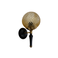 Vintage Wandlamp Met Amberglas