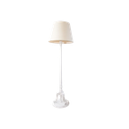 Grote Kalk Krijtwitte Brocante Staande Lamp Van Hout thumbnail 1