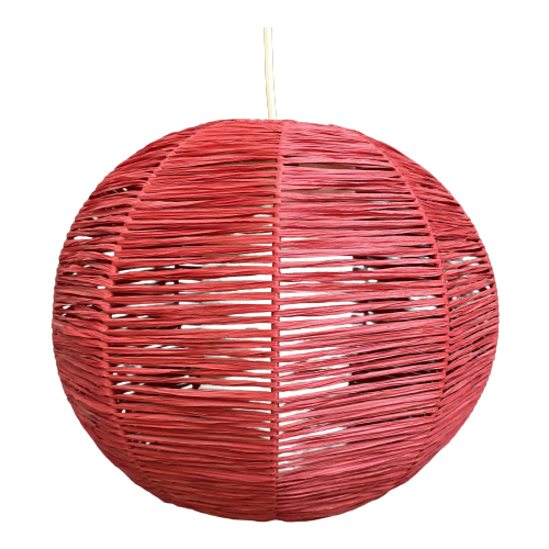Red Raffia Pendant Lamp 1970S