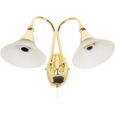 Wofi Leuchten - Wandlamp - Goudkleurig - Wandlamp Met 2 Kelken - 1975