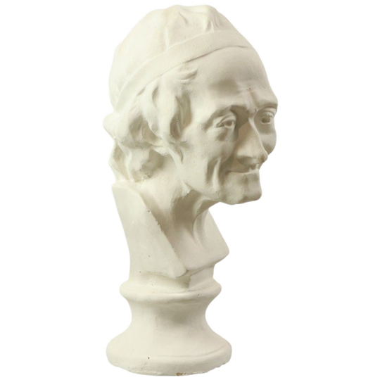 Grote Klassieke Buste Borstbeeld Oude Man Gips 51cm 1