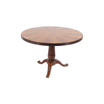 Italian Spectacular Veneer Finish Round Dining Table, 1930’S