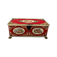 Vintage Blik Rood Bloemdecor