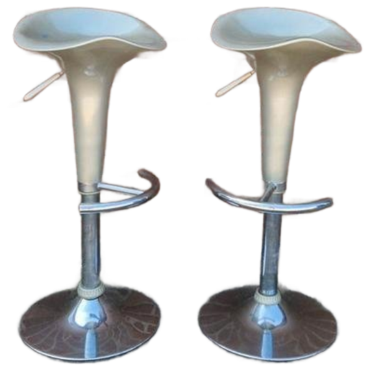 2 Vintage Barkrukken In Hoogte Verstelbaar Space Age 1