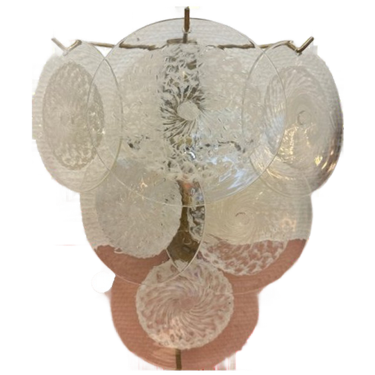 Set 1960 Italian Vistosi Murano Glass Disc Wall Scones 1