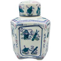 Chinees Pastel Porselein Gemberpot Theebus 60's