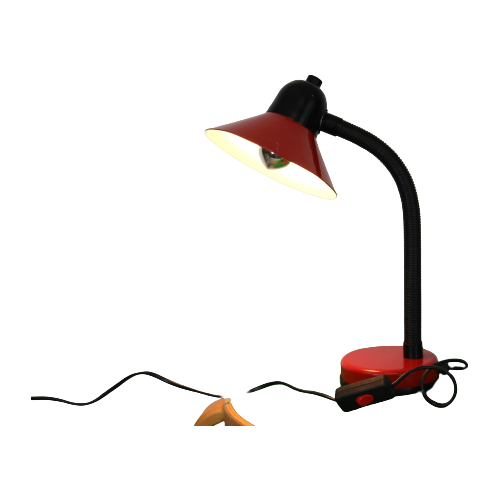 Originele Rode Bureaulamp Van Nf Elektriciteit - Model 1215 - Frankrijk 1980
