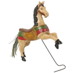 Vintage Houten Carrousel Paard Handbeschilderd Decoratief thumbnail 1